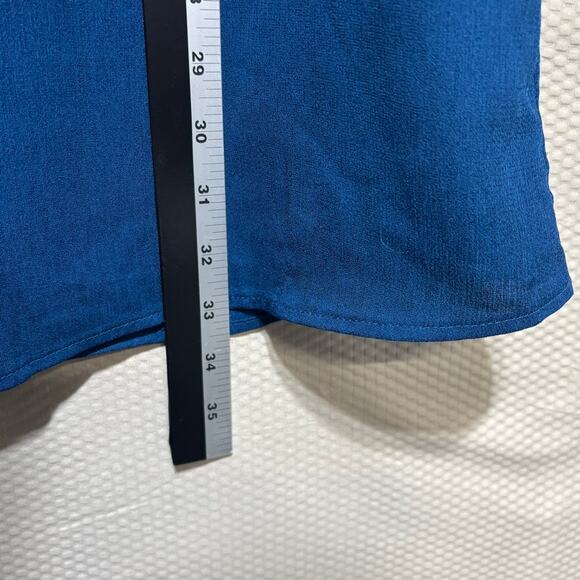 Miami Blue Lined Shift Dress Tiered Ruffle Sleeves Size M - Picture 8 of 10